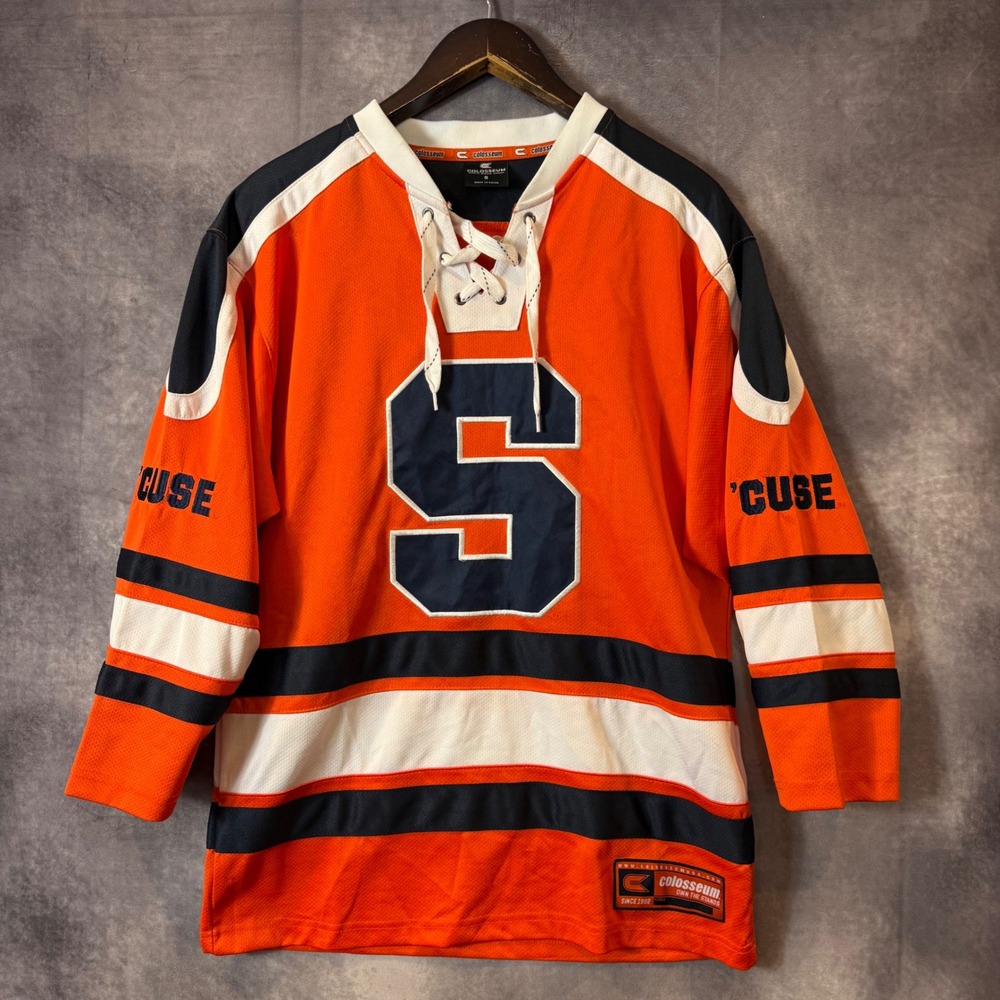 Colosseum Syracuse Orange Hockey Jersey Mens Small Lace Up Orange Blue White